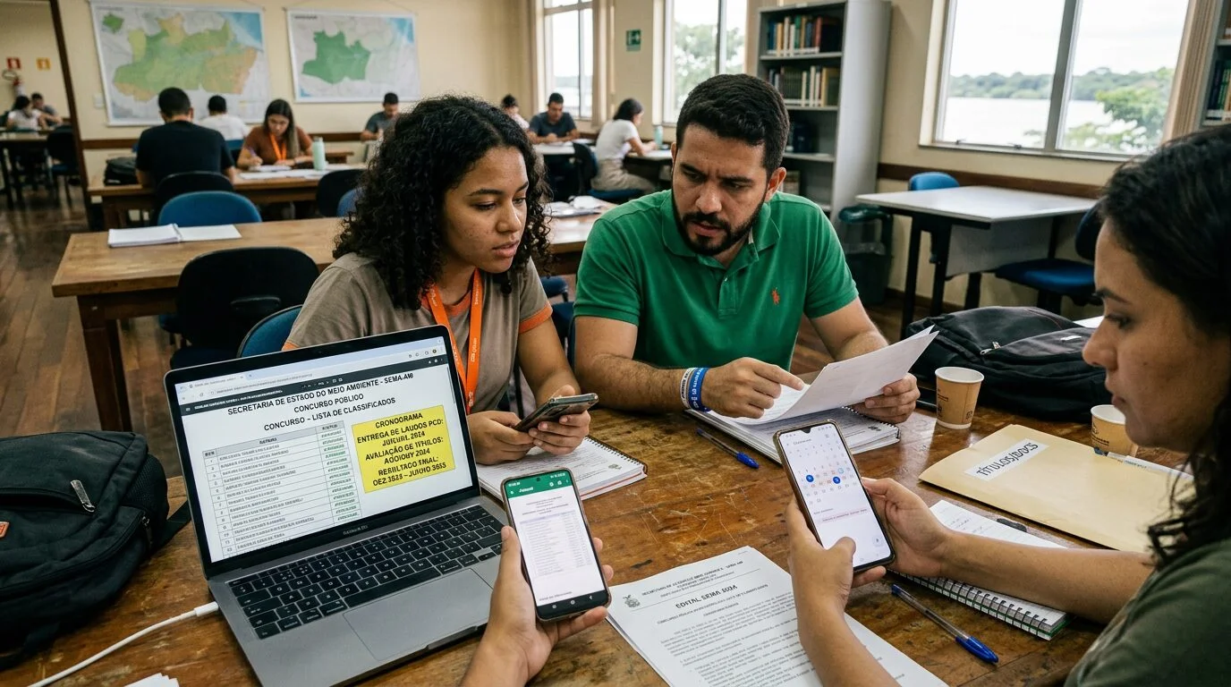 Sema-AM divulga lista de aprovados e define prazos para laudos de PCDs e avaliação de títulos