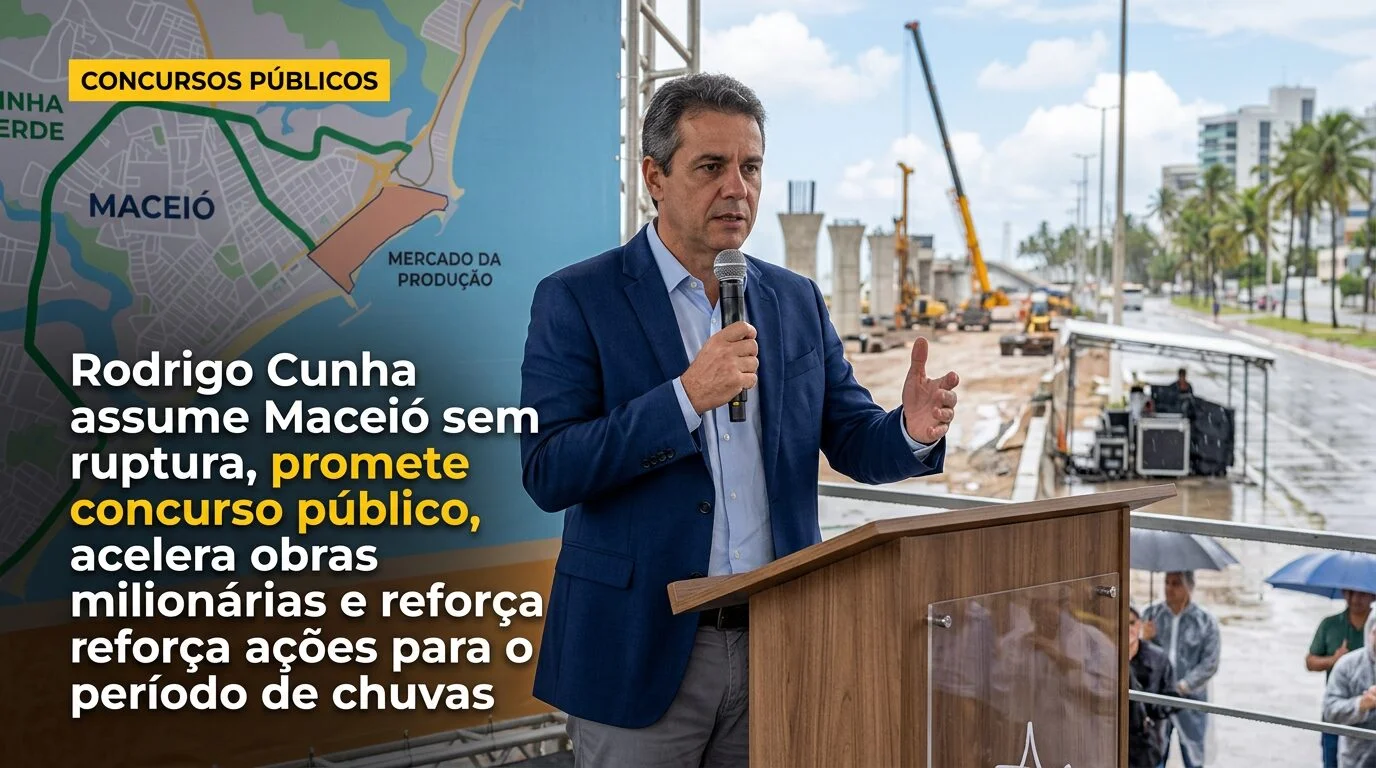 Rodrigo Cunha confirma concurso público em Maceió e prioriza educação e infraestrutura