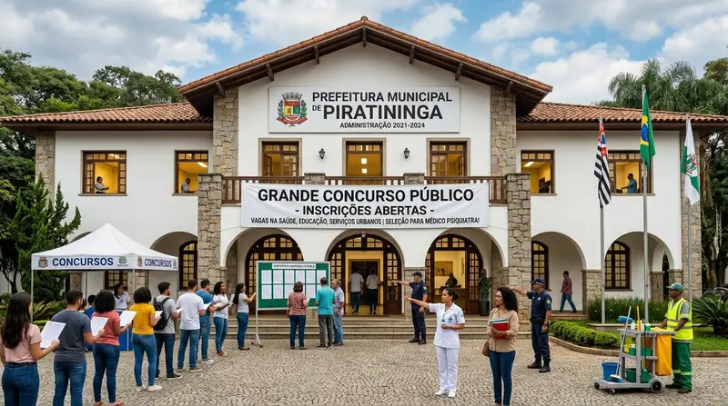 Prefeitura de Piratininga abre concurso com vagas em saúde, educação e serviços urbanos
