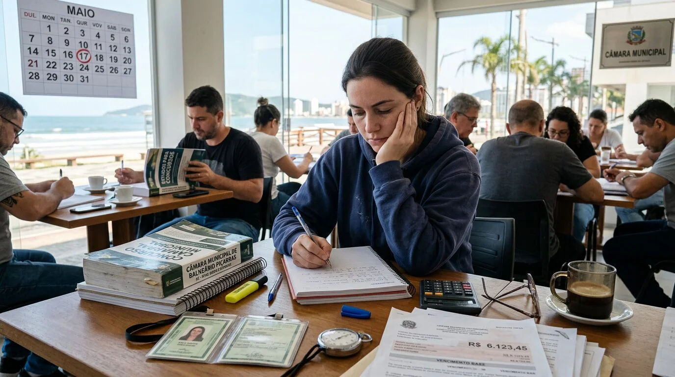 Câmara de Balneário Piçarras (SC) anuncia concurso público com salários de até R$ 6,3 mil e prova em maio de 2026