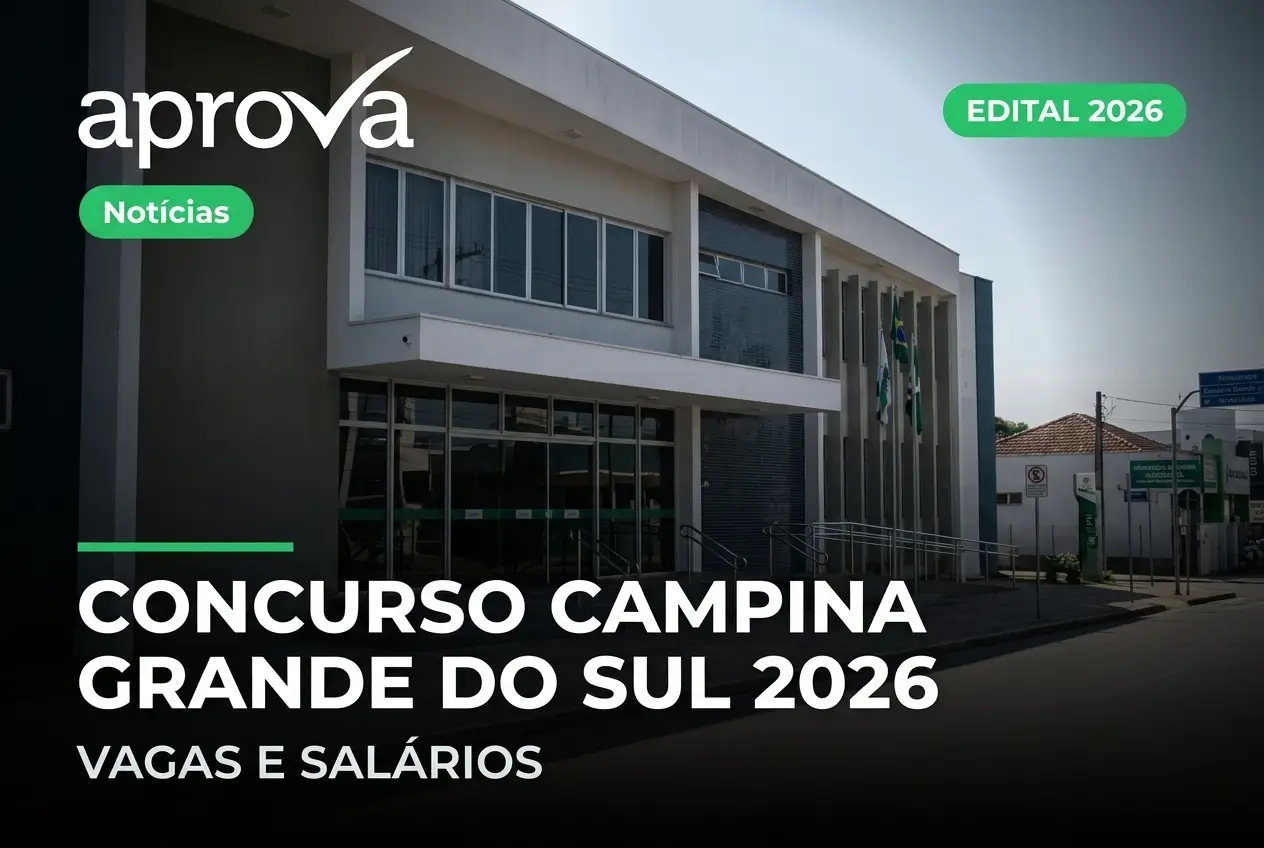 Prefeitura de Campina Grande do Sul lança concurso 2026 com 29 vagas e salários de até R$ 12,2 mil