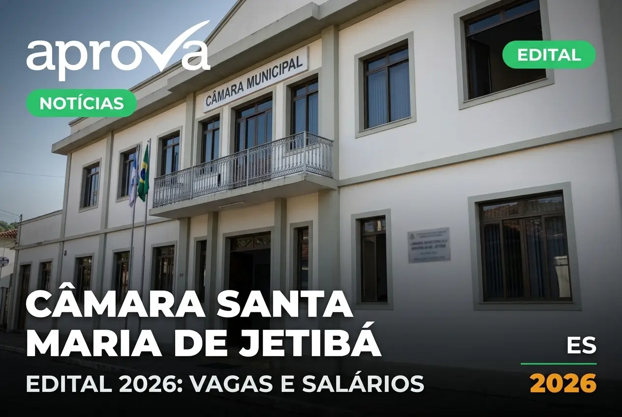 Câmara de Santa Maria de Jetibá abre concurso 2026 com salários de até R$ 8,3 mil