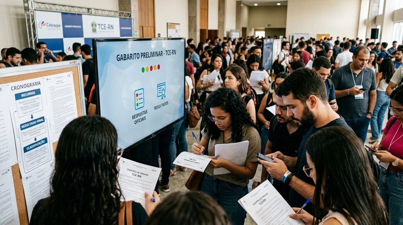Gabarito do concurso TCE-RN será divulgado em 9 de abril e mantém mais de 21 mil candidatos atentos