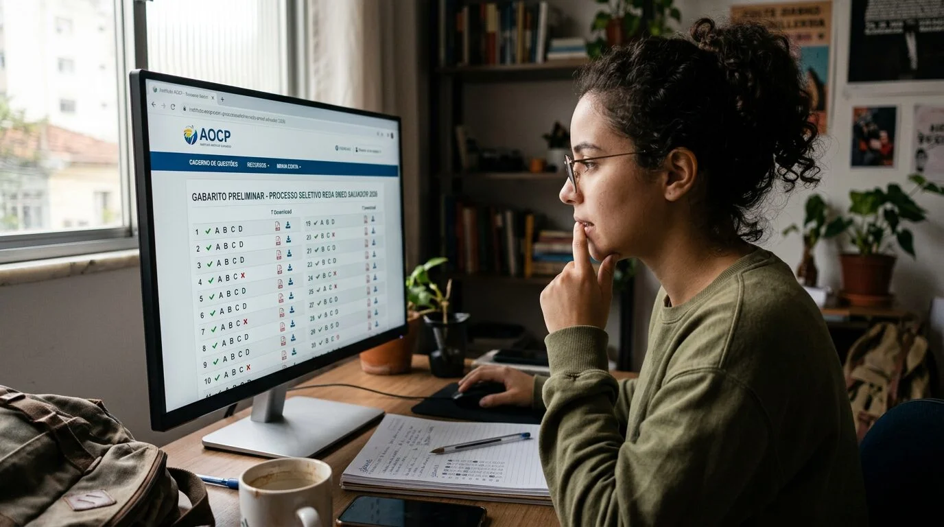 Gabarito preliminar do REDA SMED Salvador 2026 é divulgado com prazo de 48 horas para recursos