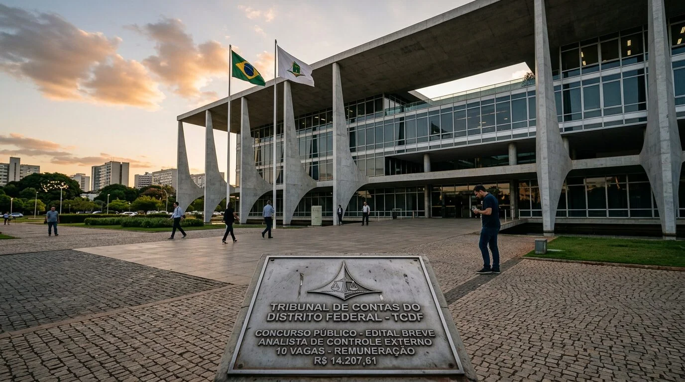 Concurso TC DF avança na escolha da banca com salário inicial de R$ 14,2 mil