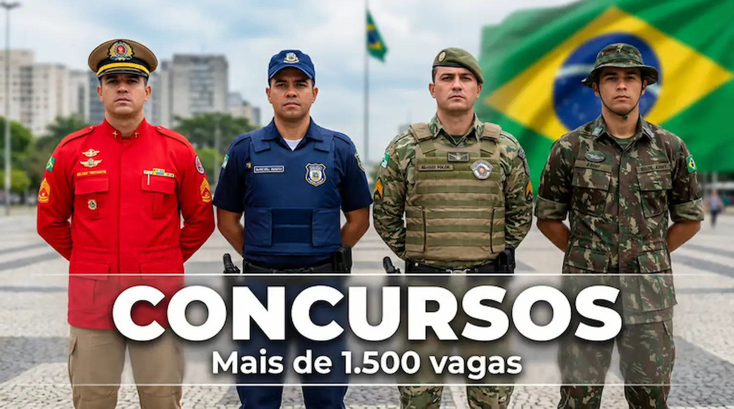Concursos de segurança pública oferecem mais de 1,5 mil vagas para Exército, Bombeiros e Guardas Municipais
