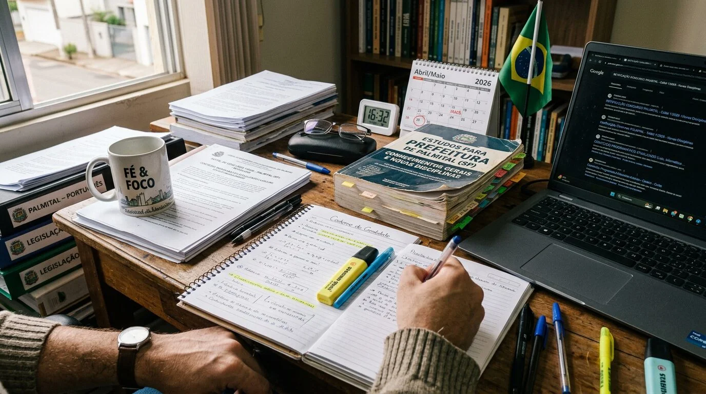 Prefeitura de Palmital-SP altera edital durante inscrições e inclui duas matérias obrigatórias para todos os cargos