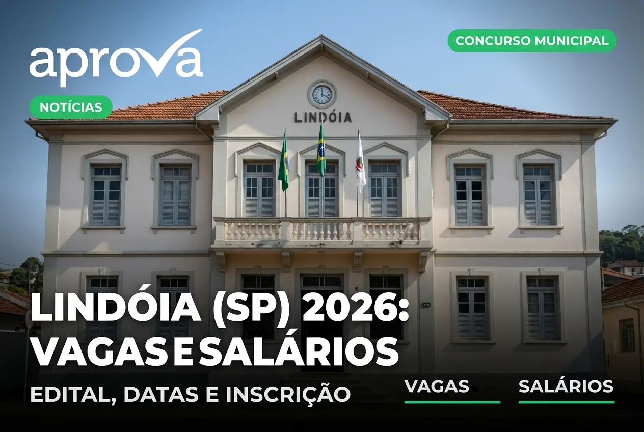 Concurso Lindóia SP 2026 oferece 9 vagas com salários de até R$ 4,5 mil; saiba como se inscrever
