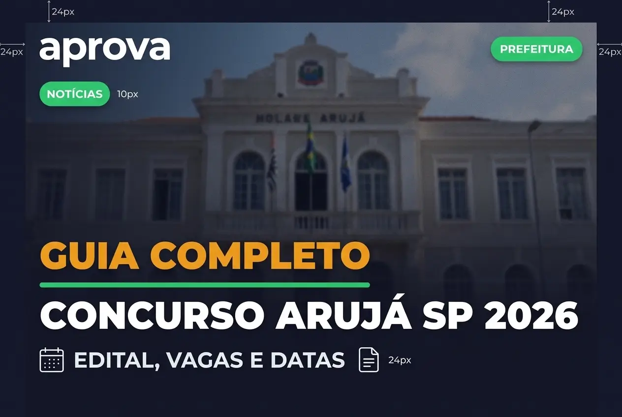 Câmara de Arujá abre concurso 2026 com salários de até R$ 15,6 mil e ampla oferta de benefícios