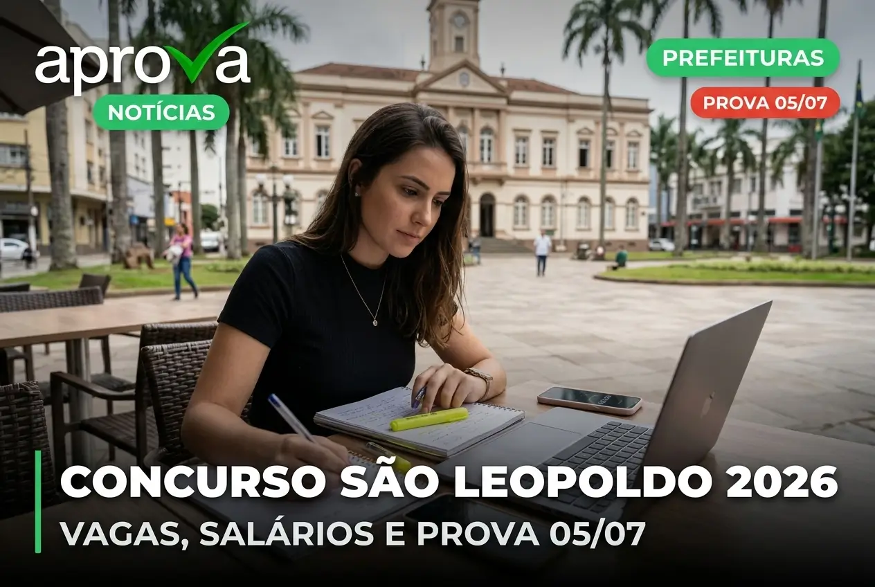 Concurso São Leopoldo 2026 oferece salários de até R$ 7,2 mil e está na reta final para provas