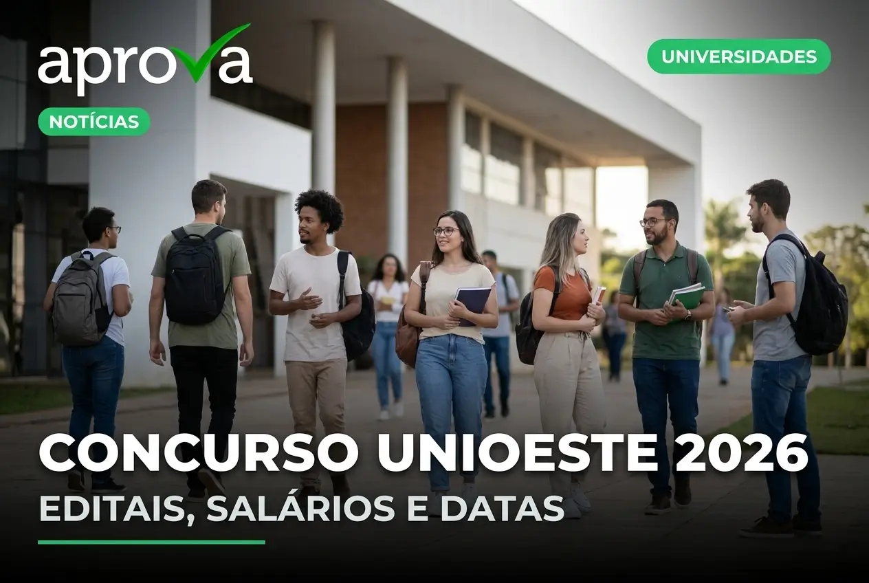 Concurso UNIOESTE 2026 oferece vagas temporárias com salários de até R$ 7,6 mil no Paraná