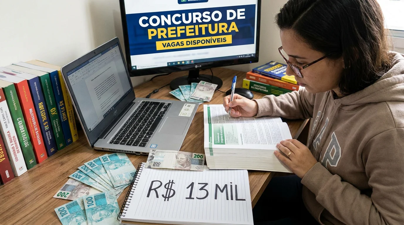 Prefeitura abre inscrições para concurso público com salários de até R$ 13 mil