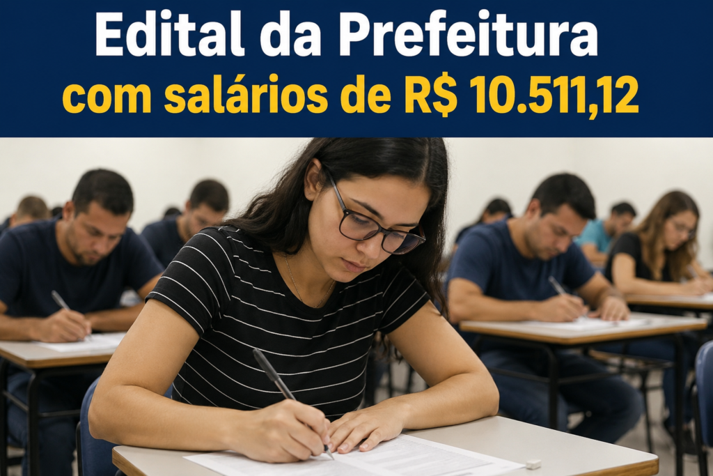 Prefeitura encerra inscrições amanhã para concurso com 82 vagas e salários de até R$ 10,5 mil