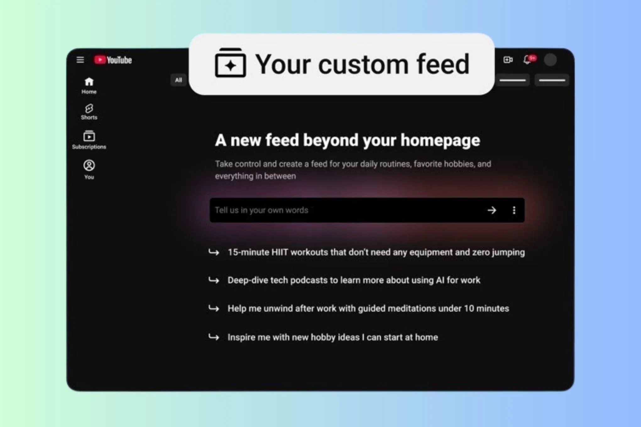 YouTube lança feed de vídeos personalizado via inteligência artificial