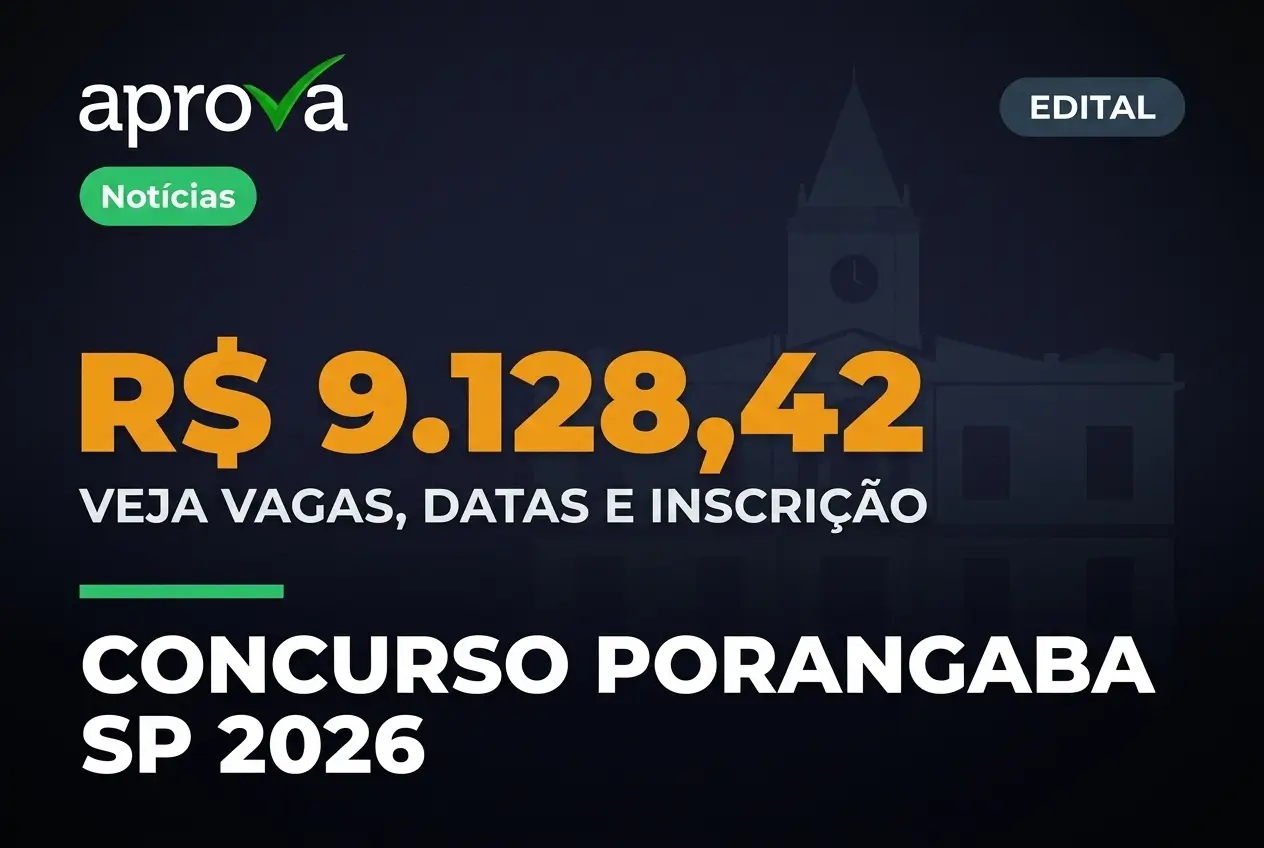 Prefeitura de Porangaba abre concurso 2026 com vagas para todos os níveis e salários de até R$ 9,1 mil