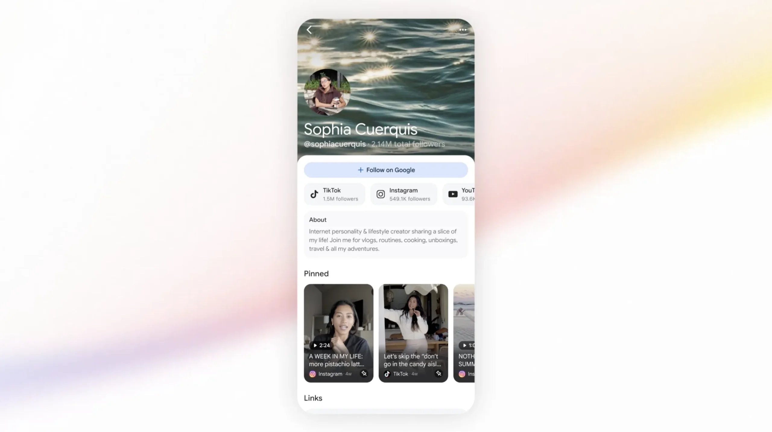 Google libera perfis personalizados para grandes criadores nas buscas