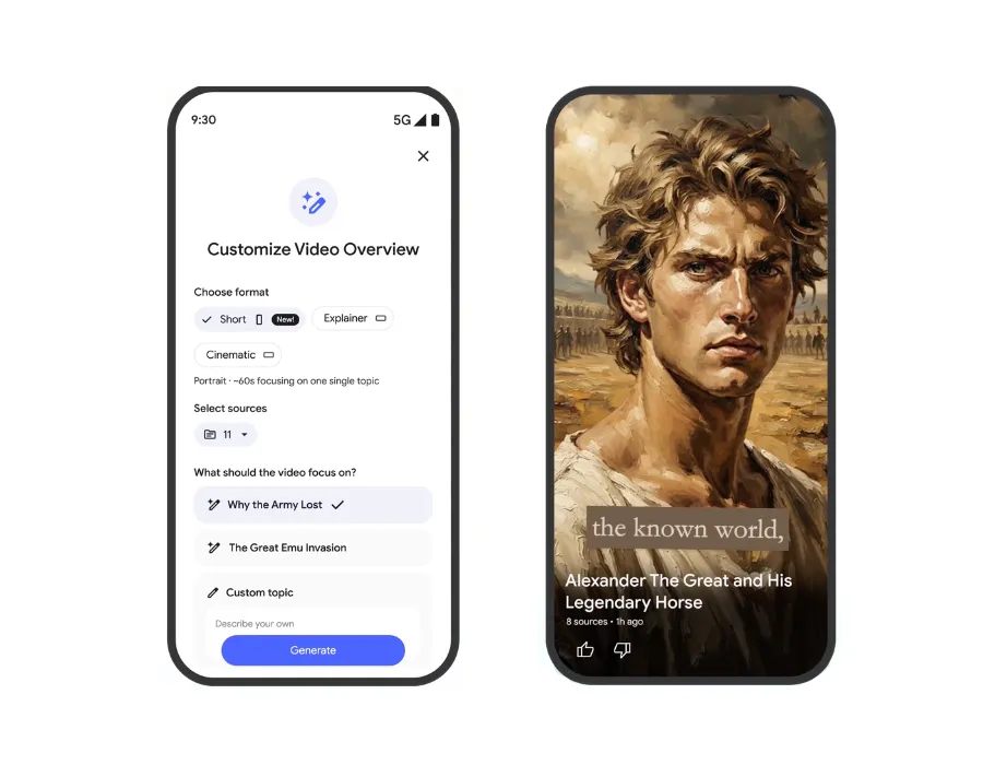 Google lança vídeos curtos em estilo TikTok para resumir pesquisas no NotebookLM