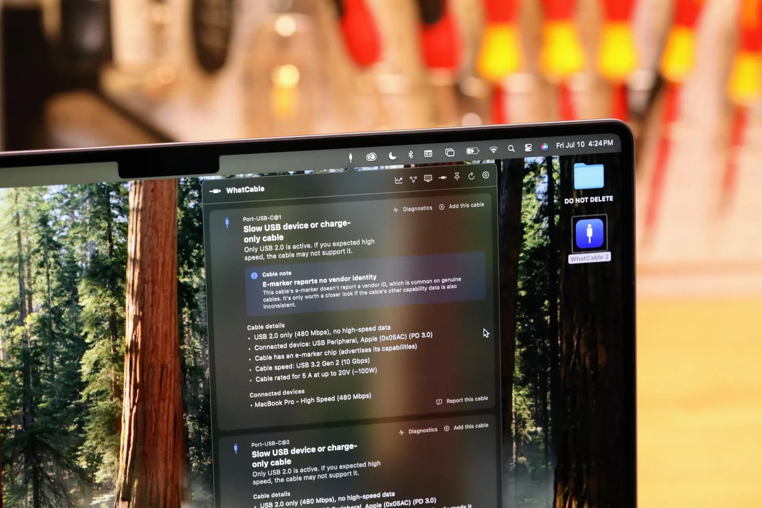 Novo app gratuito para Mac revela dados reais sobre cabos USB-C misteriosos