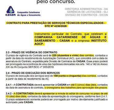 Concurso CASAN tem banca oficializada para edital com 40 vagas e cadastro de reserva