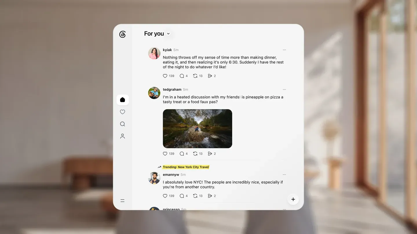 Meta lança aplicativo Threads para dispositivos de realidade virtual Meta Quest