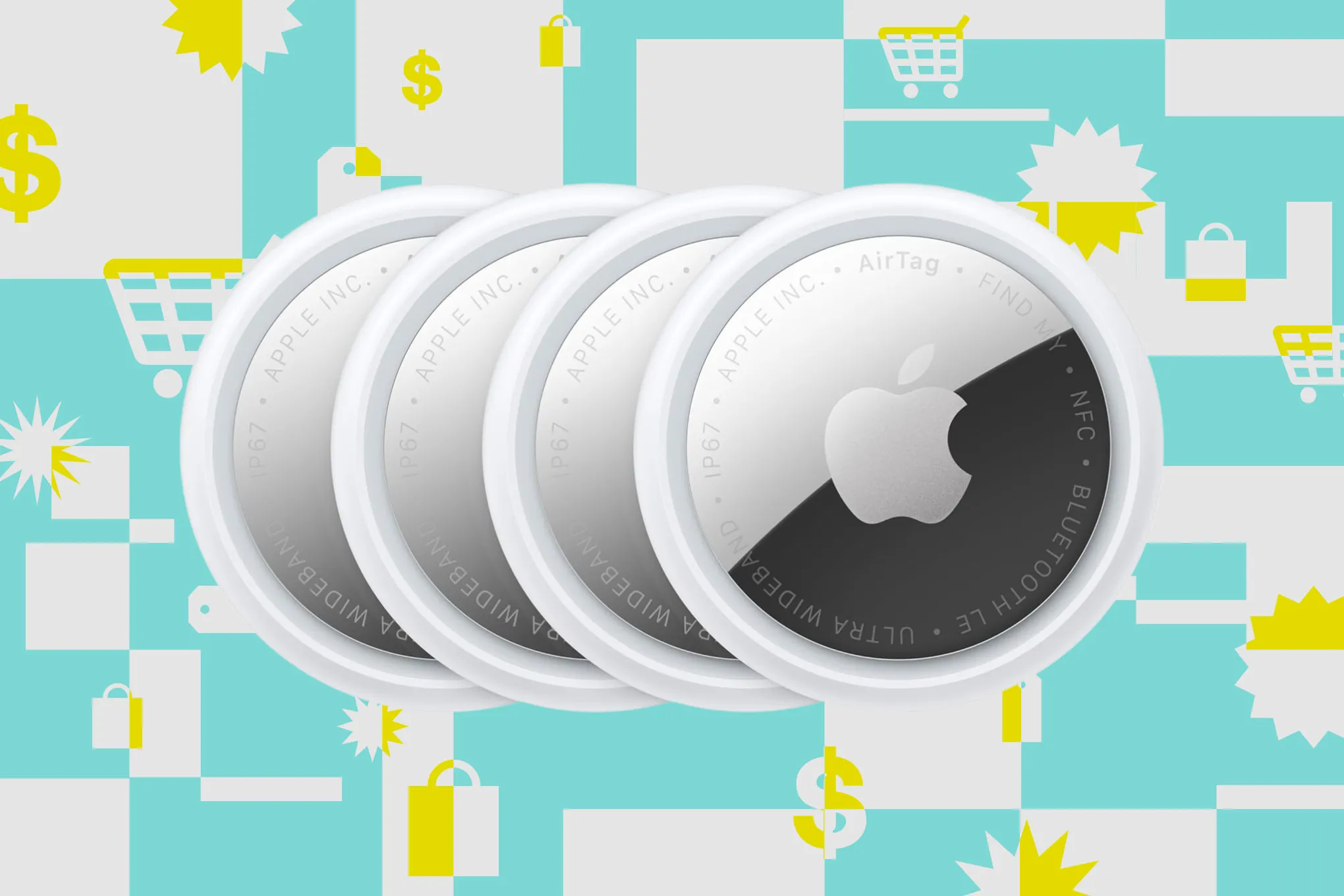 Apple oferece desconto de US$ 20 no pacote com quatro AirTags de segunda geração