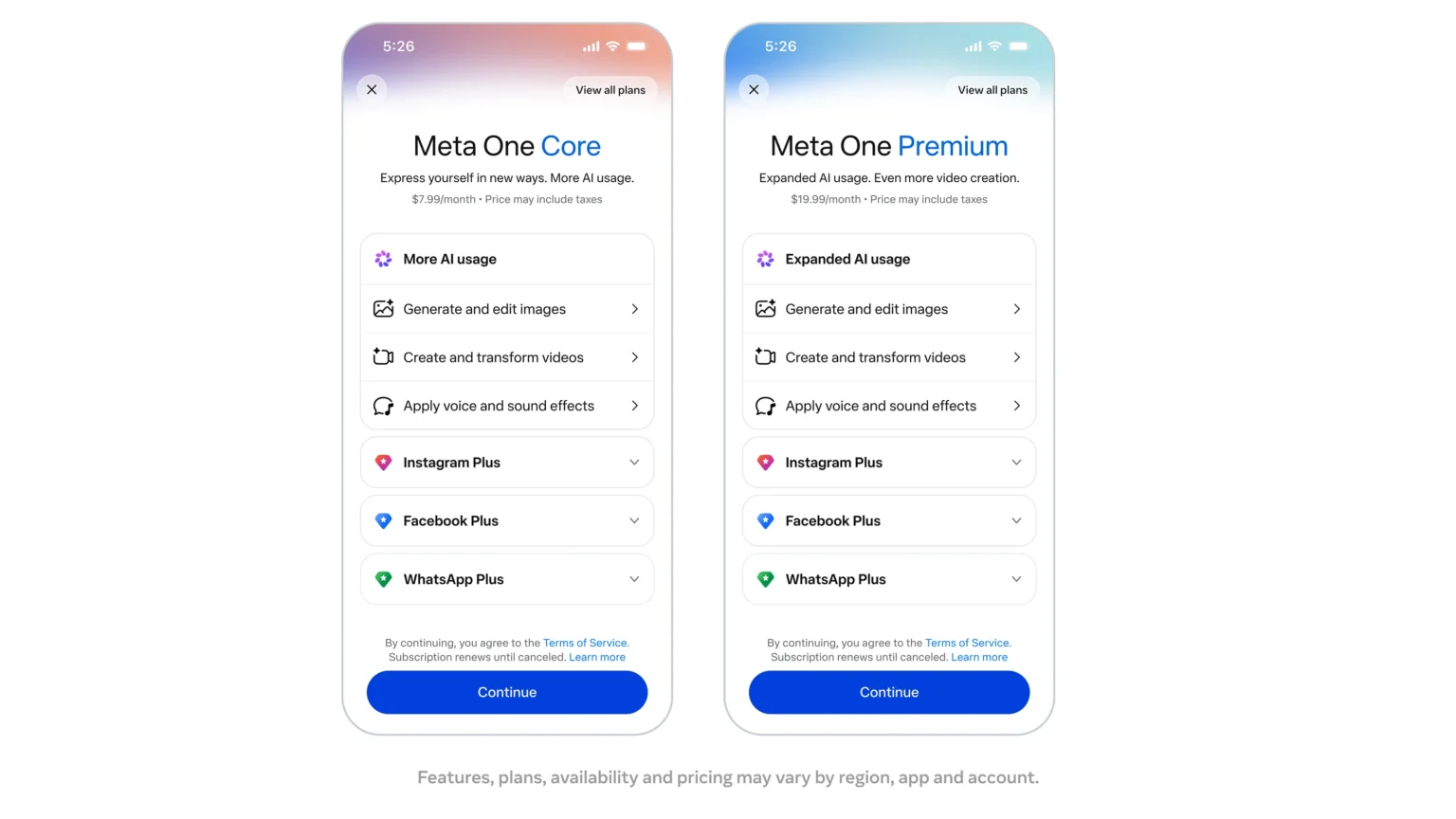 Meta lança assinaturas Meta One com acesso a recursos avançados de redes sociais e inteligência artificial