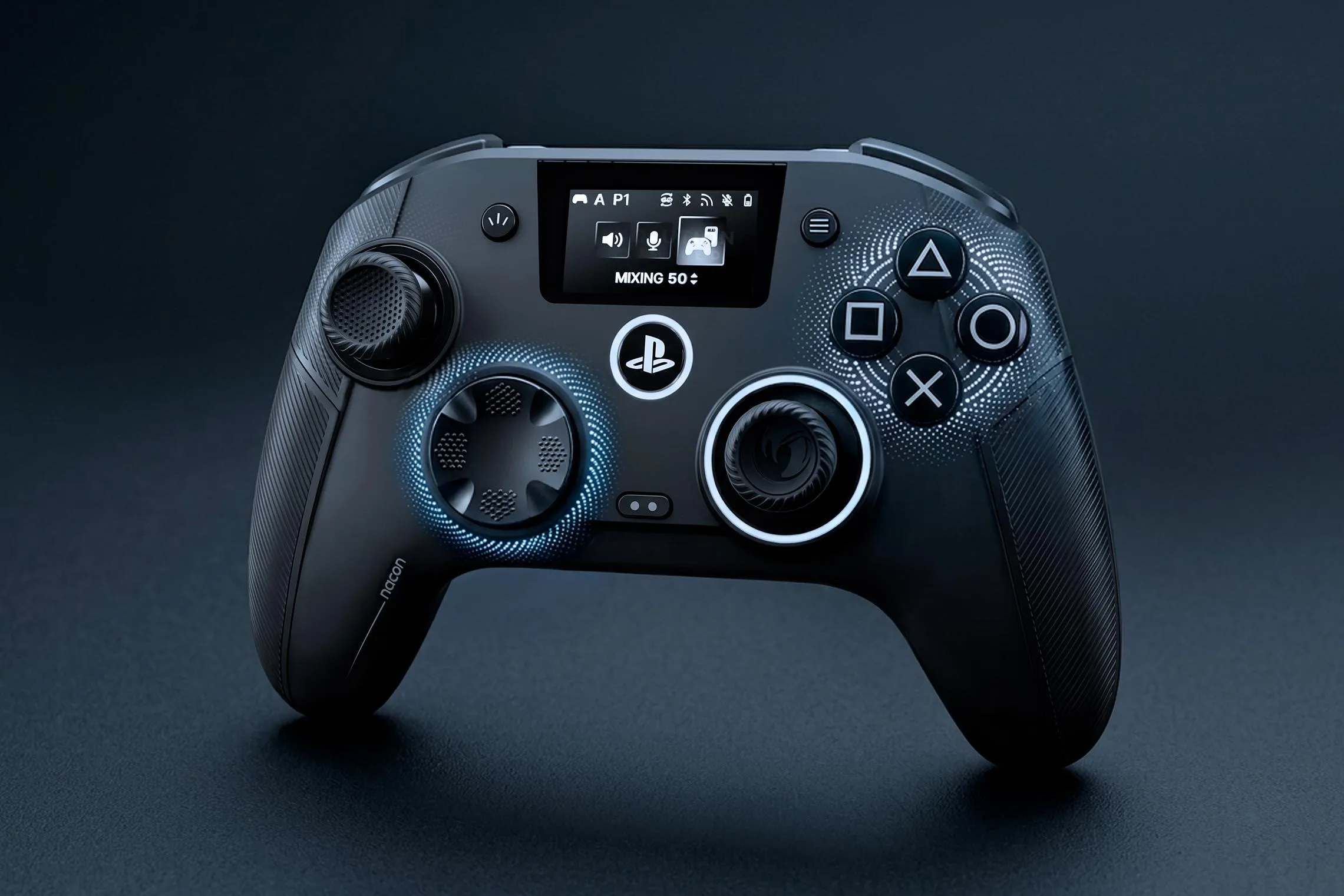 Nacon lança controle para PS5 com tela integrada e mix de áudio do celular e console